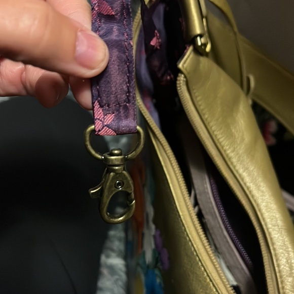 Anuschka hand painted leather golden hobo style shoulder bag - Picture 11 of 16